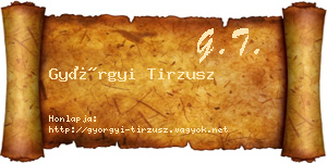 Györgyi Tirzusz névjegykártya