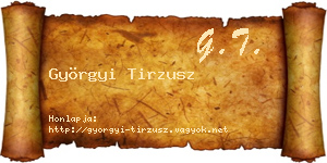 Györgyi Tirzusz névjegykártya